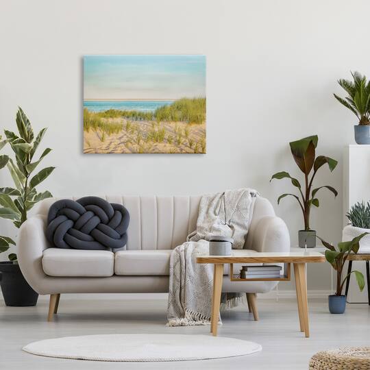Stupell Industries Tall Grass Sand Dunes Nautical Beach Landscape Canvas Wall Art